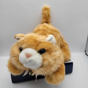 Vintage TRENDMASTERS 1993 Orange/White Robotic Plush Moves Tail,Purrs And Meow